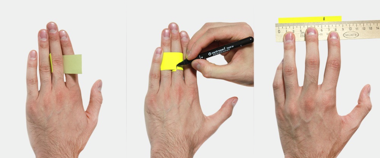 Как померить размер пальца для кольца